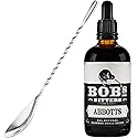 Abbotts Aromatic Cocktail Bitters Bundle, Bob's Abbotts Bitters 100 ml with Cocktailier 7-Inch Bar Spoon