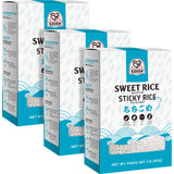 52USA Sweet Sticky Rice 2 Pound (Pack of 3), Premium Glutinous Rice 96 Ounce (2721g), Gluten-Free, Vegan, All Natural, White Rice, Rich in Fibers