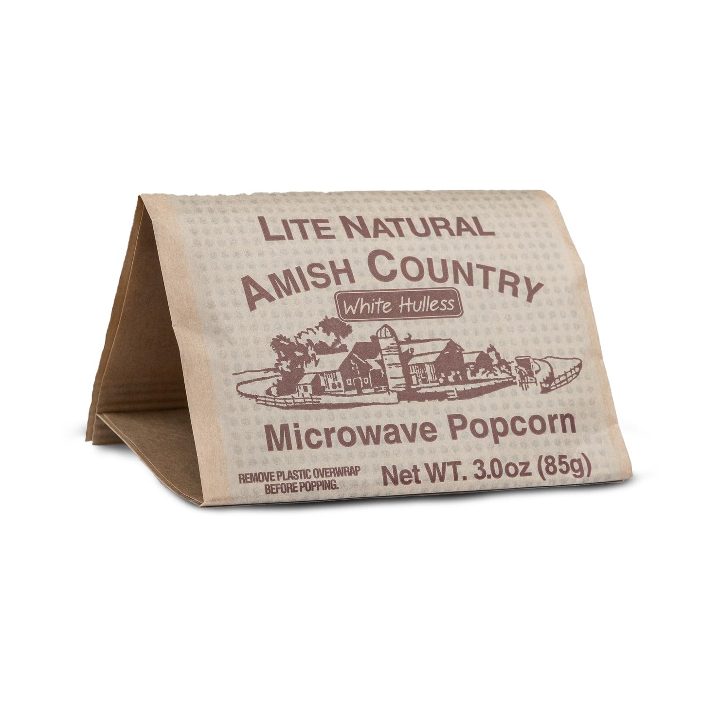 Amish Country Popcorn | Old Fashioned Microwave Popcorn | 10 Bags Lite Natural White Hulless | Non-GMO, Gluten Free, Microwaveable and Kosher (10