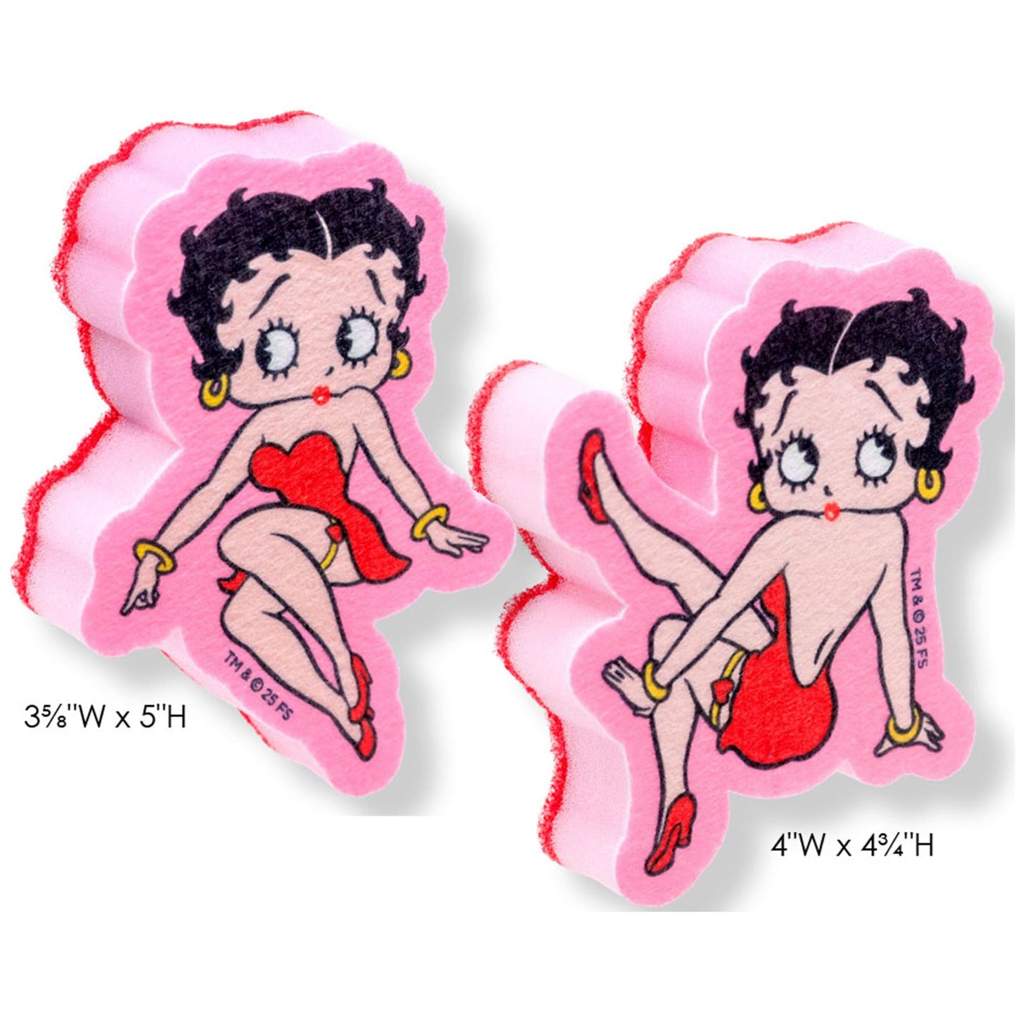 Spoontiques Betty Boop Premium Sponge Set - 2-Pack Multi-Purpose Cleaning Sponges - Dual-Sided Non-Scratch Scrub & Absorbent Wipe - Durable, Reusable