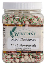 WinCrest Christmas Chocolate Nonpareils - 1.25 Lb Tub (Mini Mint Drops)