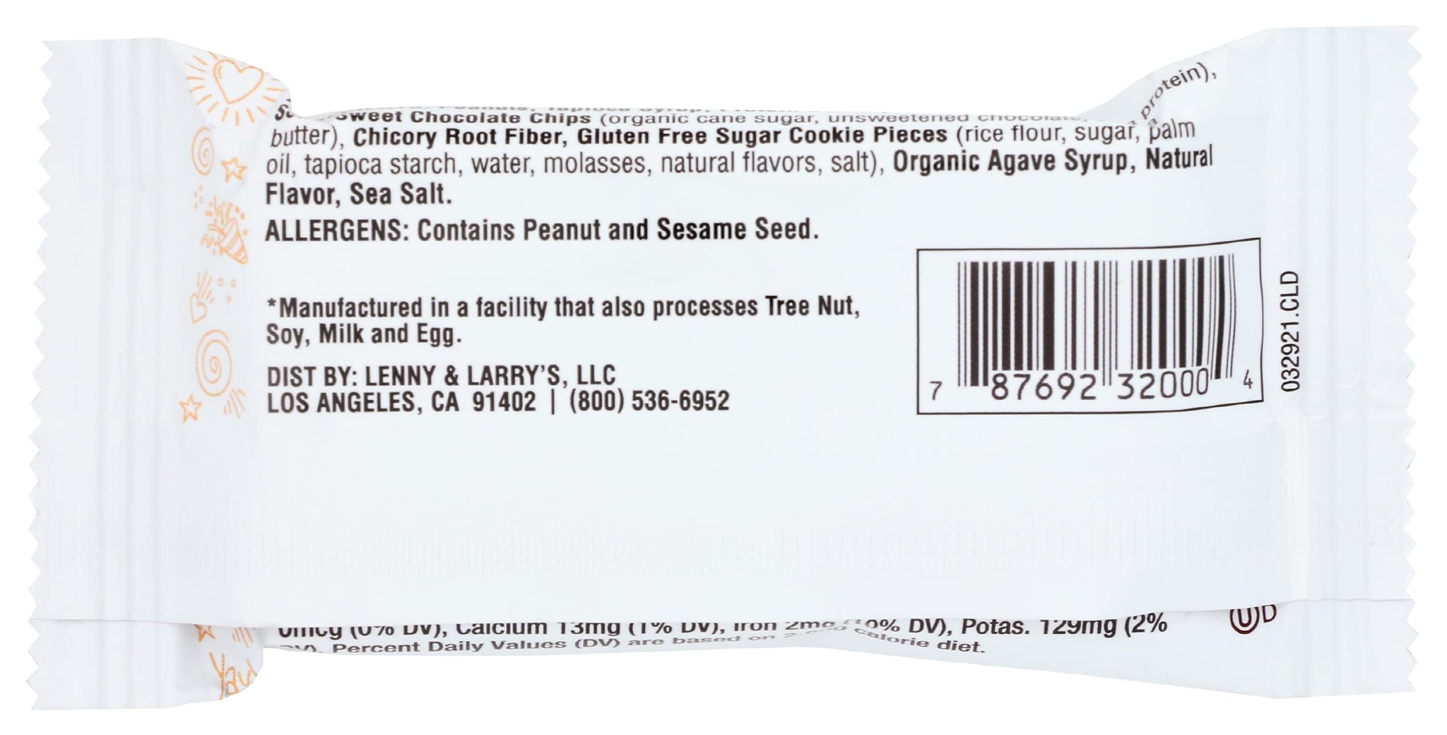 LENNY & LARRYS Peanut Butter Chocolate Chip Cookie-fied Bar, 1.59 OZ