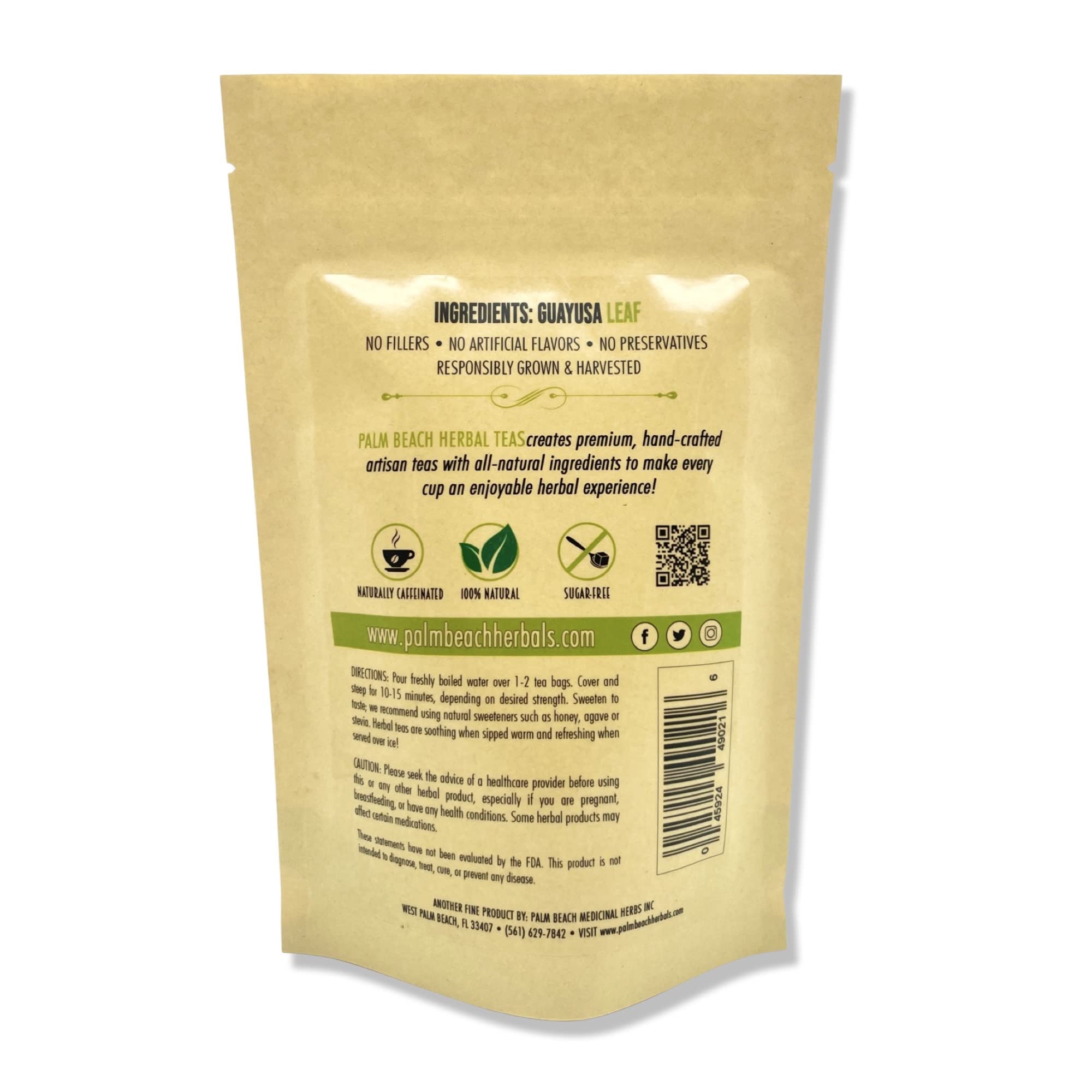 Palm Beach Medicinal Herbs - Guayusa Tea, 30ct | Naturally Caffeinated