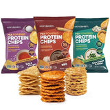 Wonderslim Protein Chips with Probiotics, Variety Pack | 12g Plant Protein, 170 Cal | High Protein Chips, Vegan, Gluten Free, Non-GMO | Made