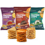 Wonderslim Protein Chips with Probiotics, Variety Pack | 12g Plant Protein, 170 Cal | High Protein Chips, Vegan, Gluten Free, Non-GMO | Made
