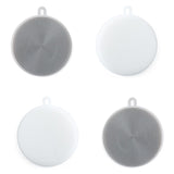 4PCS Silicone Dish Scrubber, Multipurpose Round Silicone Sponges Reusable Dish Brush Dish Brush for Kitchen Dish Dishes Fruits Vegetables(Gray+White)