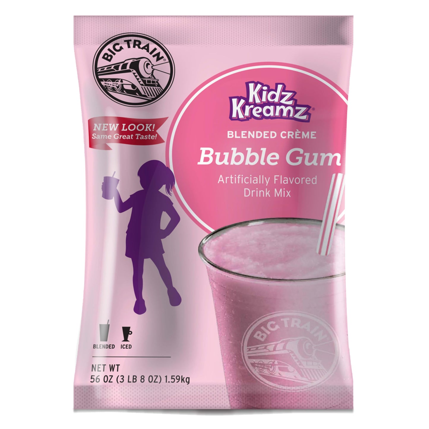 Big Train Kidz Kreamz Bubble Gum Blended Beverage Mix, 3.5 Pound (Pack of 1)