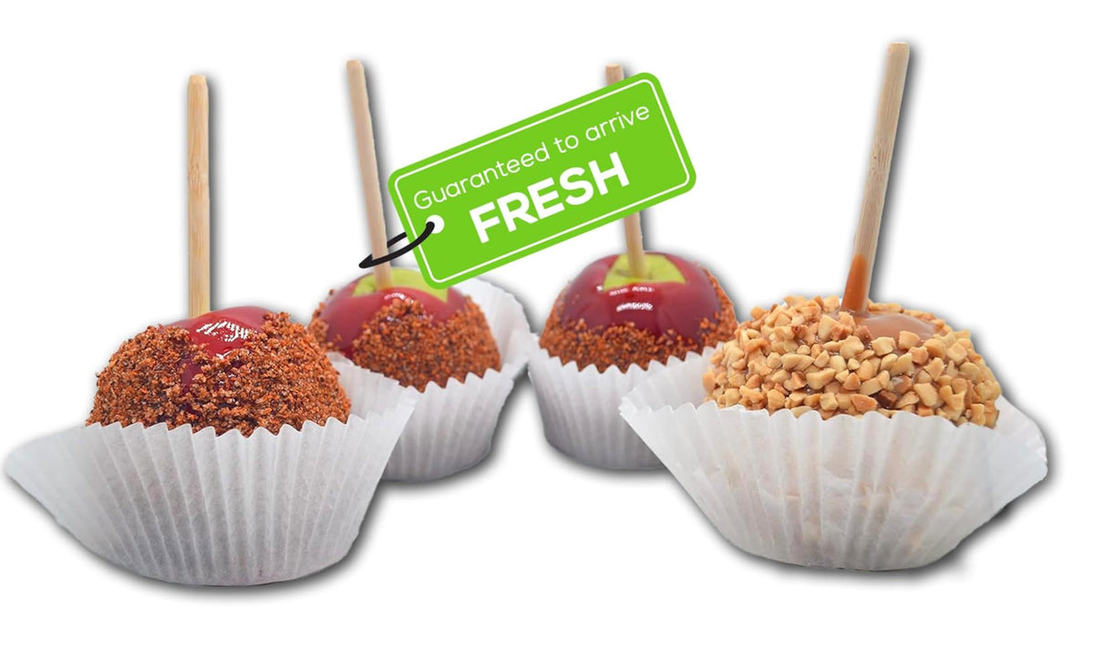 US Sweets Caramel Apples - Caramel Granny Smith Apples | Candied Apples | Delicious Gift | Handmade in Small Batches | Guaranteed to Arrive Fresh (Red