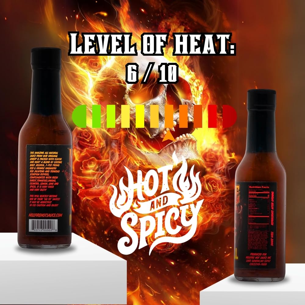 Hellfire Pure Hell Hot Sauce, 7 Pepper Blend, Gourmet, Multi Award-Winning, Amazingly Hot and Flavorful Sauce, 5 oz