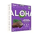 ALOHA Organic Plant Based Protein Bars 4-Pack - Chocolate Fudge Brownie - 1.98oz Bars - Vegan, Low Sugar, Gluten-Free, Paleo, Low Carb, Non-GMO