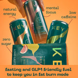 KEY Ketone Energy Drink - Sugar Free and All Natural from Ketones for Long Lasting Energy and optimal Green Tea Caffeine and L-Theanine for Mental