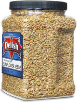 Gourmet Roasted Salted Sunflower Seeds by It's Delish, 38 Oz Jumbo Container (Jar) - Bulk Shelled Sunflower Seeds Kernels with Sea Salt - Crunchy