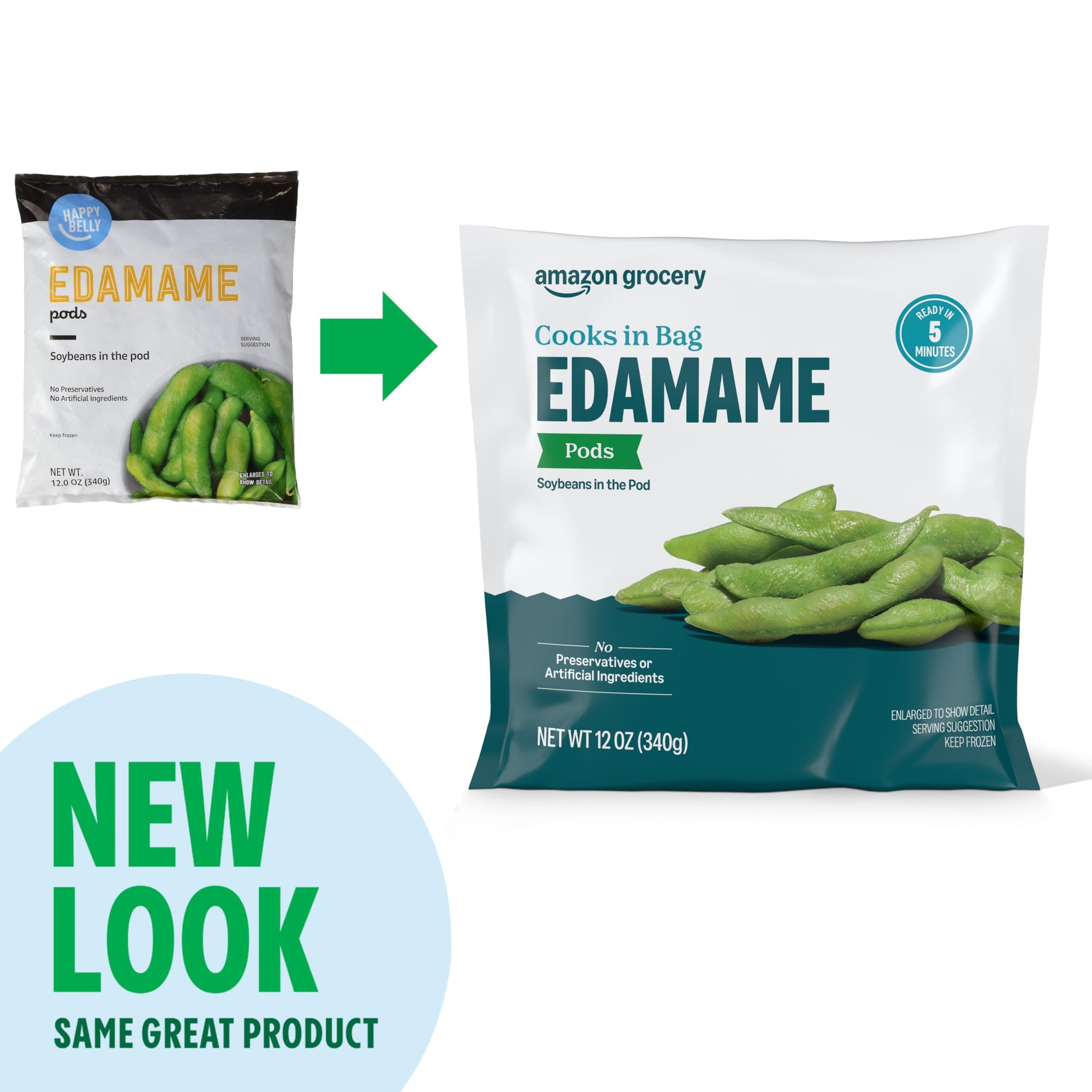 Amazon Grocery, Edamame Pods, 12 Oz, Frozen