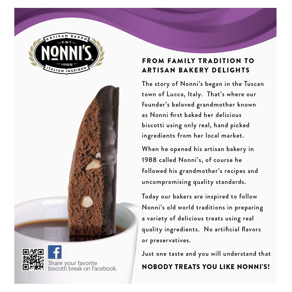 Nonni's Biscotti, Dark Chocolate Almond, 6 Boxes, 48 Biscotti Total