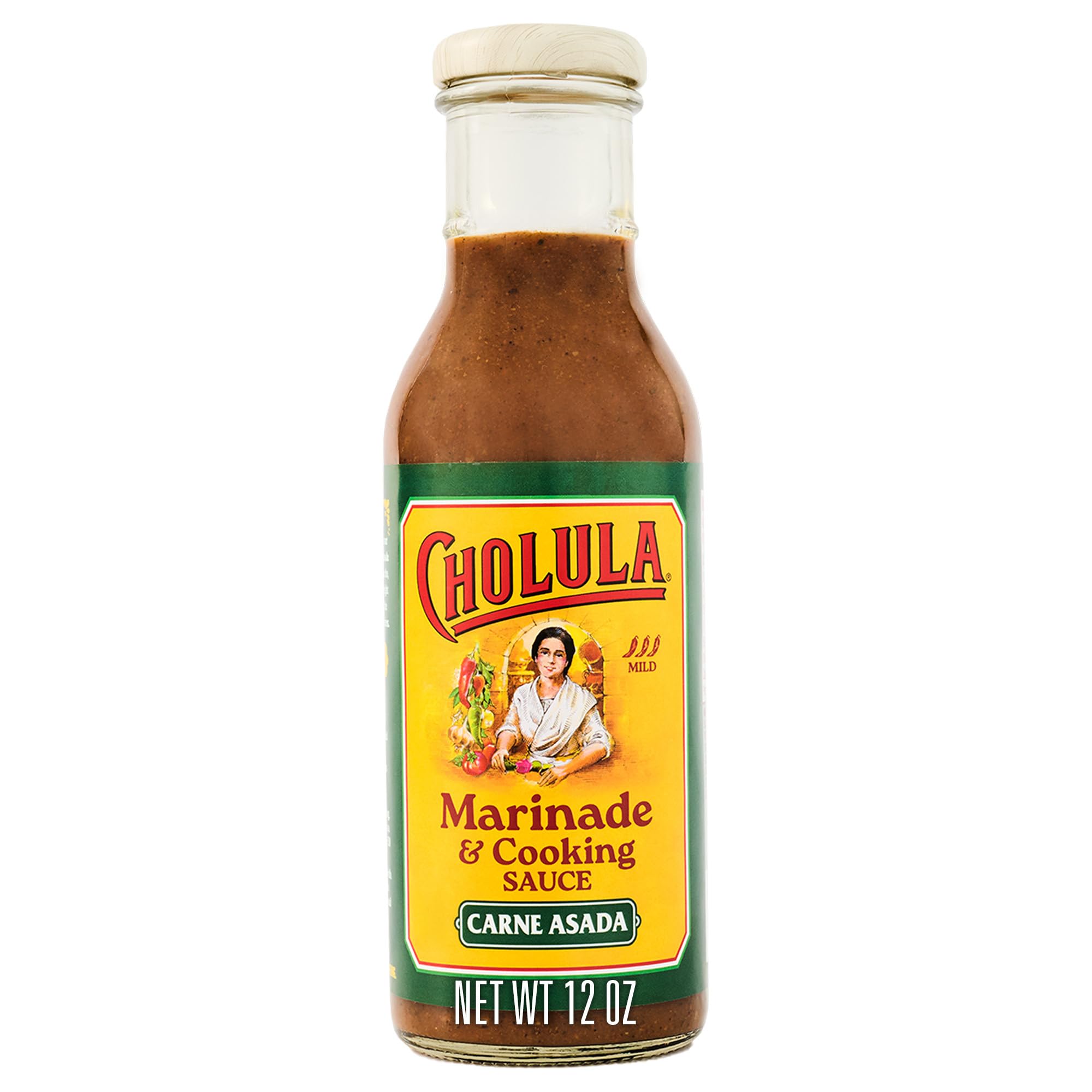 Cholula Marinade & Cooking Sauce, Carne Asada, For Carne Asada Tacos, Taco Salad, Steak Marinade and More, 12 fl oz