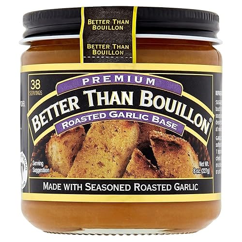 Better Than Bouillon Premium Roasted Garlic Base, Made with Seasoned Roasted Garlic, 38 Servings Per Jar, 8 Ounce (Pack of 1)