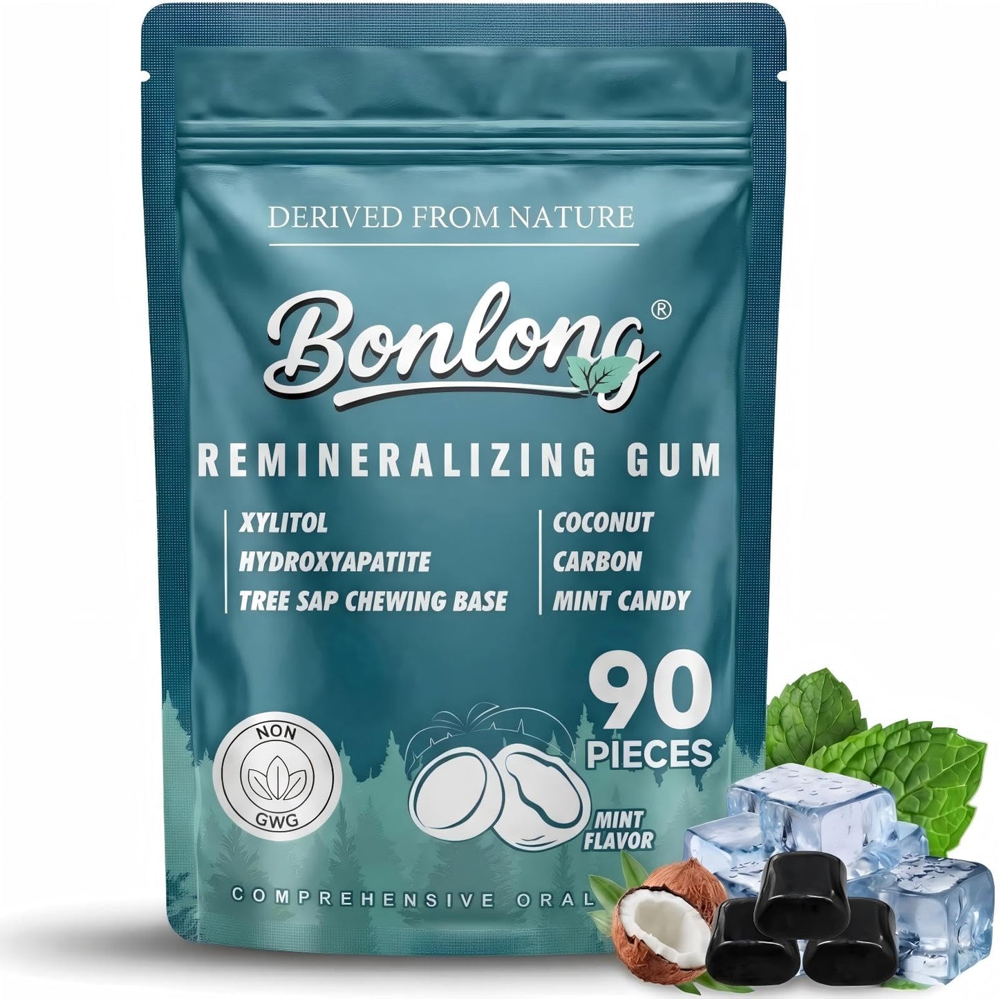 Remineralizing Gum, Remineralizing Gum with Nano Hydroxyapatite & Xylitol & Coconut Carbon, 2026 New Upgrade, Effectively to Mineralizing, Cleaning