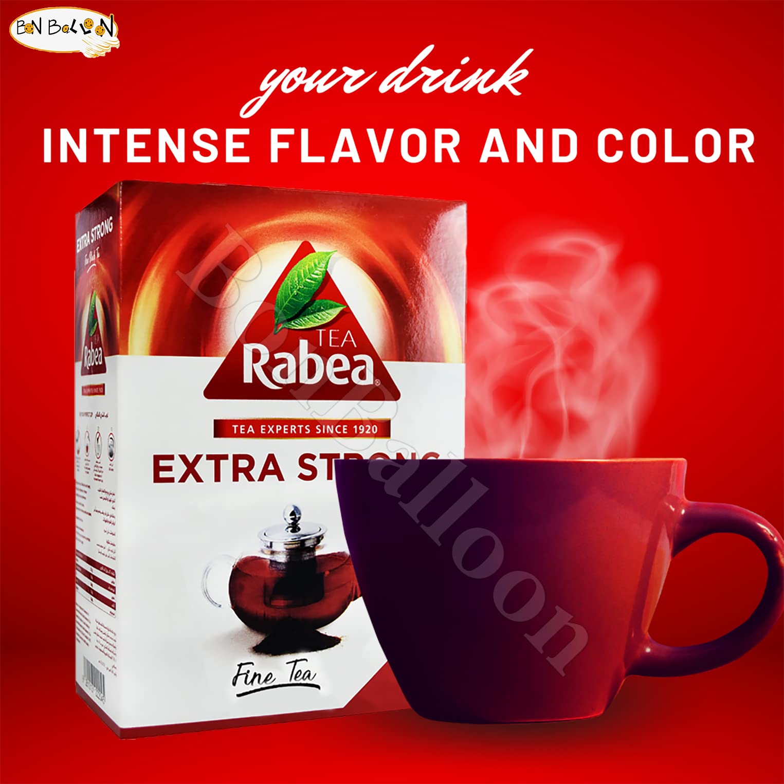 RABEA Extra Strong Black Tea Pure Oriental Teas Natural Traditional Arabic Arabian Saudi Arabia Strong Rich Taste Breakfast (3.52 oz / 100 gm) ???