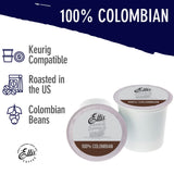Ellis Coffee - 100% Colombian - Medium Roast - Single Serve Coffee Pods - For Use in Most K-cups and Keurig 2.0 Brewers - 24 Coffee Pods
