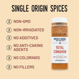 Burlap & Barrel Royal Cinnamon - Intense Sweetness & Spiciness of Vietnamese Cinnamon Powder & Spice - As seen on Shark Tank - 16oz Container