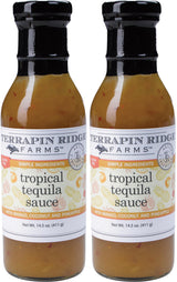 Terrapin Ridge Farms Tropical Tequila Sauce with Coconut Mango Pineapple - 14.5 Fl Oz Bottle (Pack of 2)