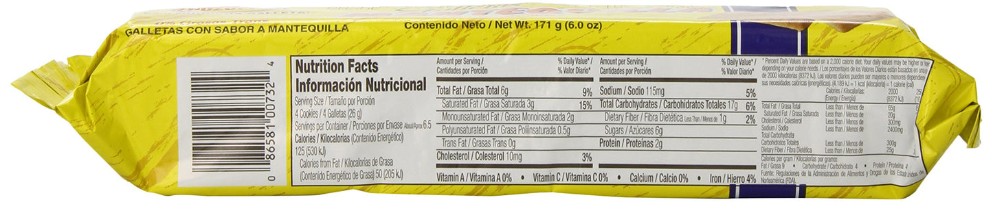 Pozuelo Butter Cookies, 5.64 Ounce (Pack of 30)