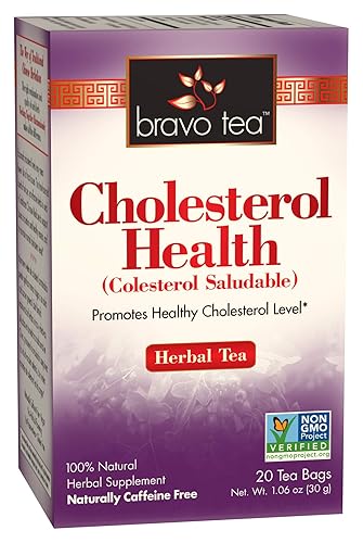 Bravo Tea Cholesterol Health Herbal Tea Caffeine Free, 20 Tea Bags, 6 Count