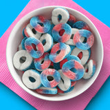 SweeTARTS Halos, Candy, Blue Punch and Strawberries and Cream, Tart and Chewy, Soft and Fluffy, 6 oz