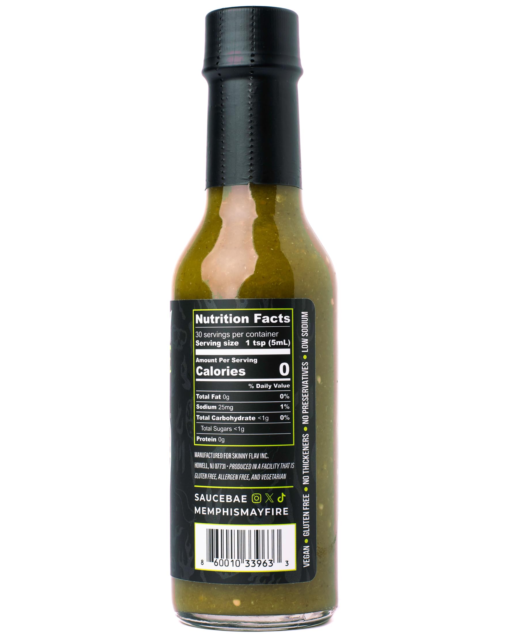 SAUCE BAE Memphis May Fire Hot Sauce - Tomatillo, Agave, Serrano, Habanero, Lime - All Natural, Sweet Heat, 5 oz