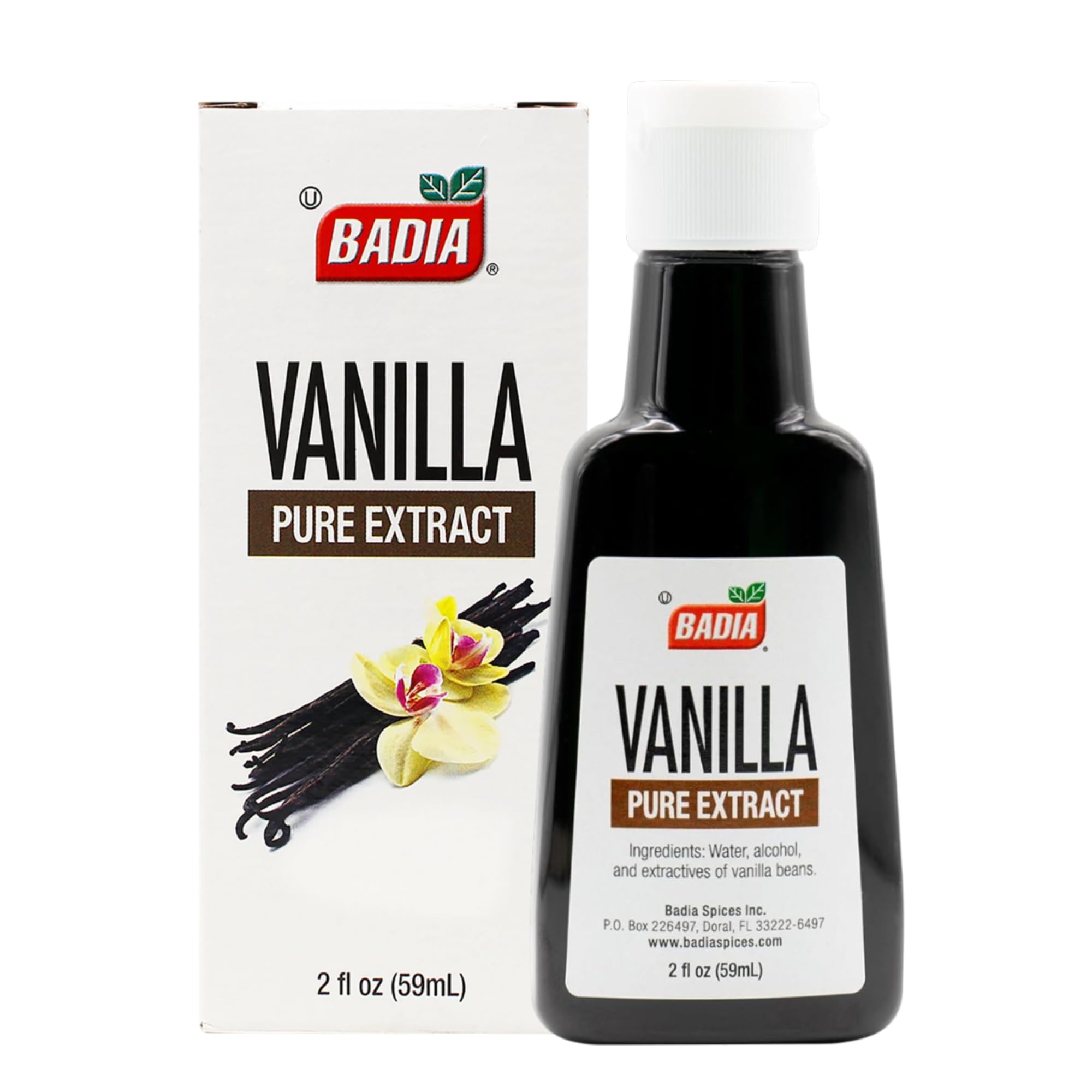 Badia Vanilla Pure Extract, 2 fl oz - Rich Baking Flavor for Desserts, Pastries & Drinks