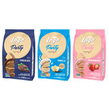 Gastone Lago Party Variety Wafers, 8.82 oz (3-Pack) - Italian Crispy Wafer Cookies with Chocolate, Vanilla & Strawberry Cream Filling, Light & Crunchy