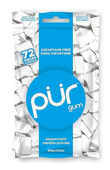 PUR 100% Xylitol Simply Pure Natural Flavored Chewing Gum, Sugarless Peppermint, Aspartame and Gluten Free, Vegan & Keto Friendly, Healthy, Low Carb