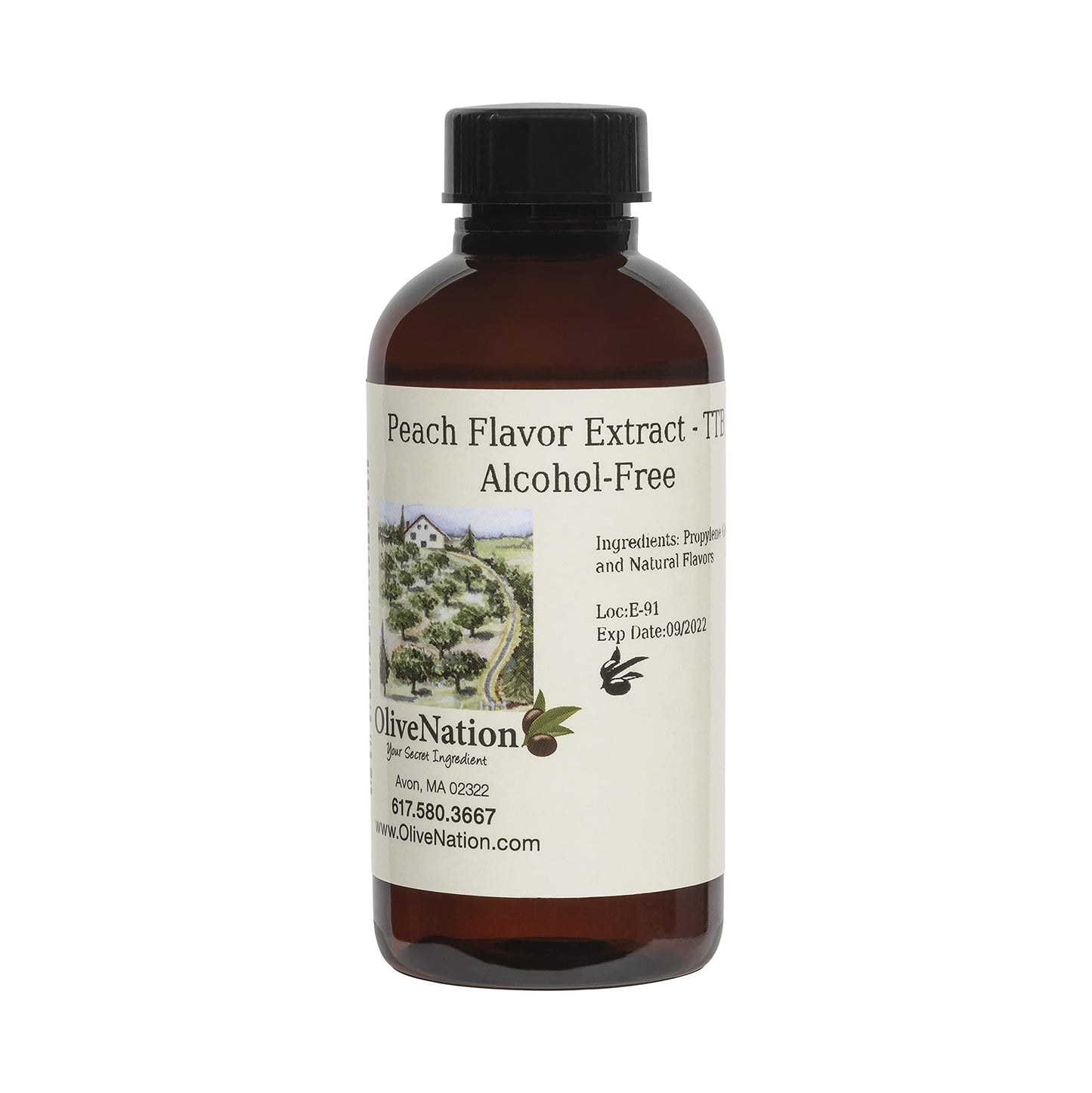 OliveNation TTB-Approved Peach Flavoring, Natural Peach Flavor for Brewing, Baking, Sugar Free, Non-GMO, Gluten Free, Vegan - 8 fl oz