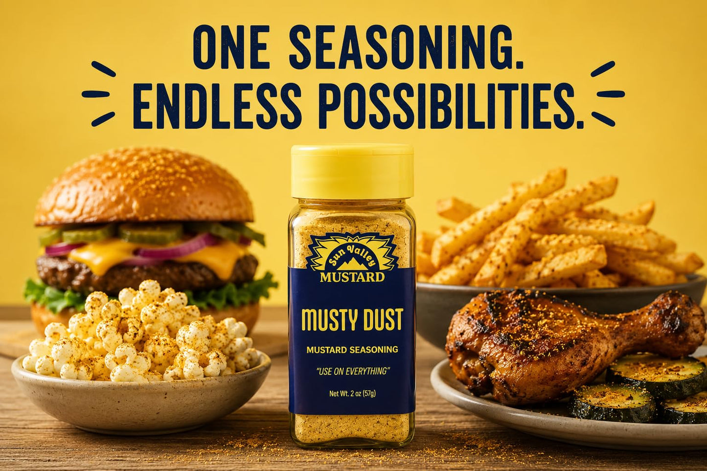 Musty Dust Seasoning - 2 Pack - Bold All-Purpose Dry Rub for Meats, Veggies & BBQ - Mustard Flavored Spice Blend - 2oz Shakers