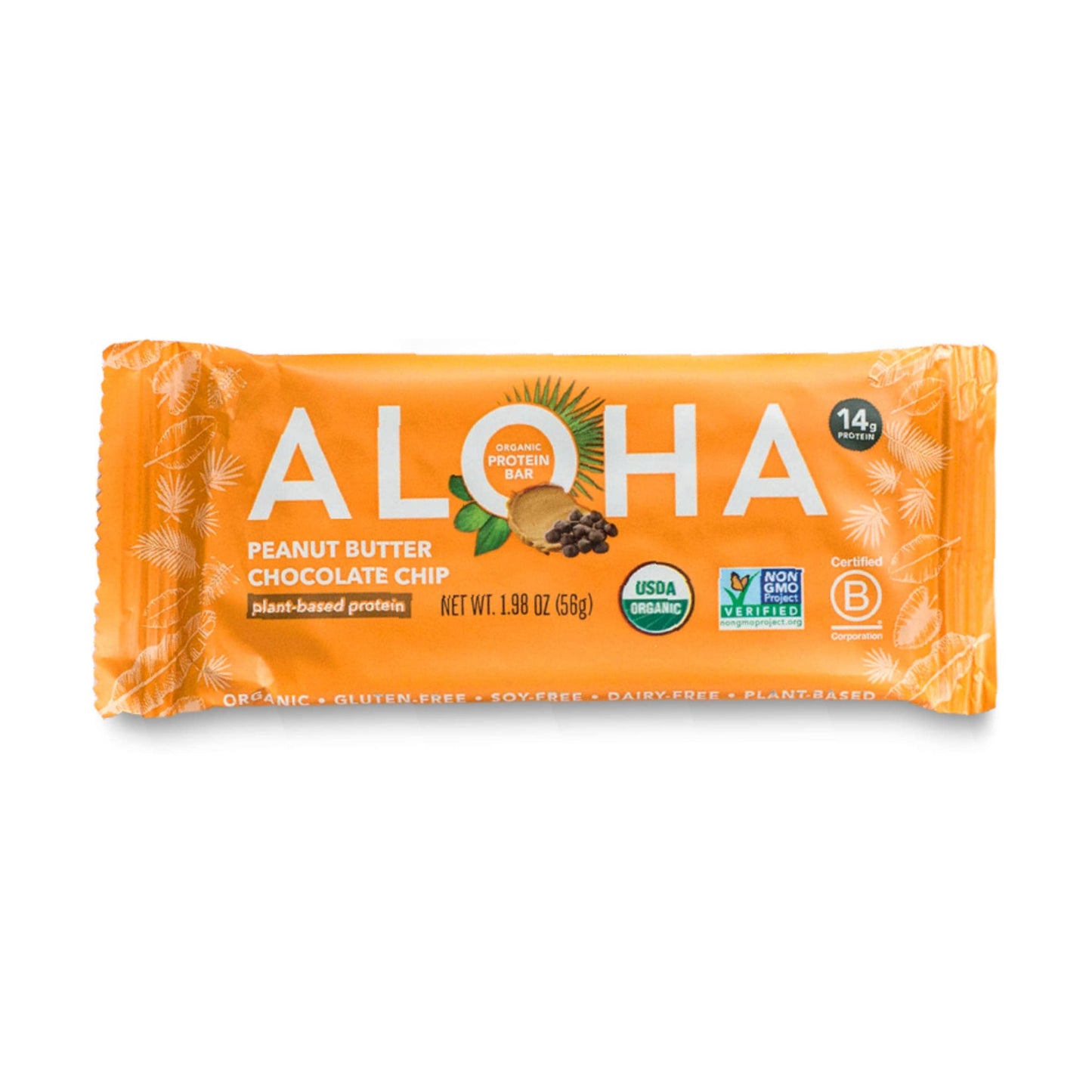 Aloha Organic Plant Based Protein Bar Peanut Butter Chocolate Chip , 1.98 Oz