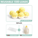 Calindiana 100% Organic Premium New Zealand Wool Dryer Balls Laundry Reusable Fabric Softener, Cute Dryer Sheets Alternative, Anti Static XL Size 6