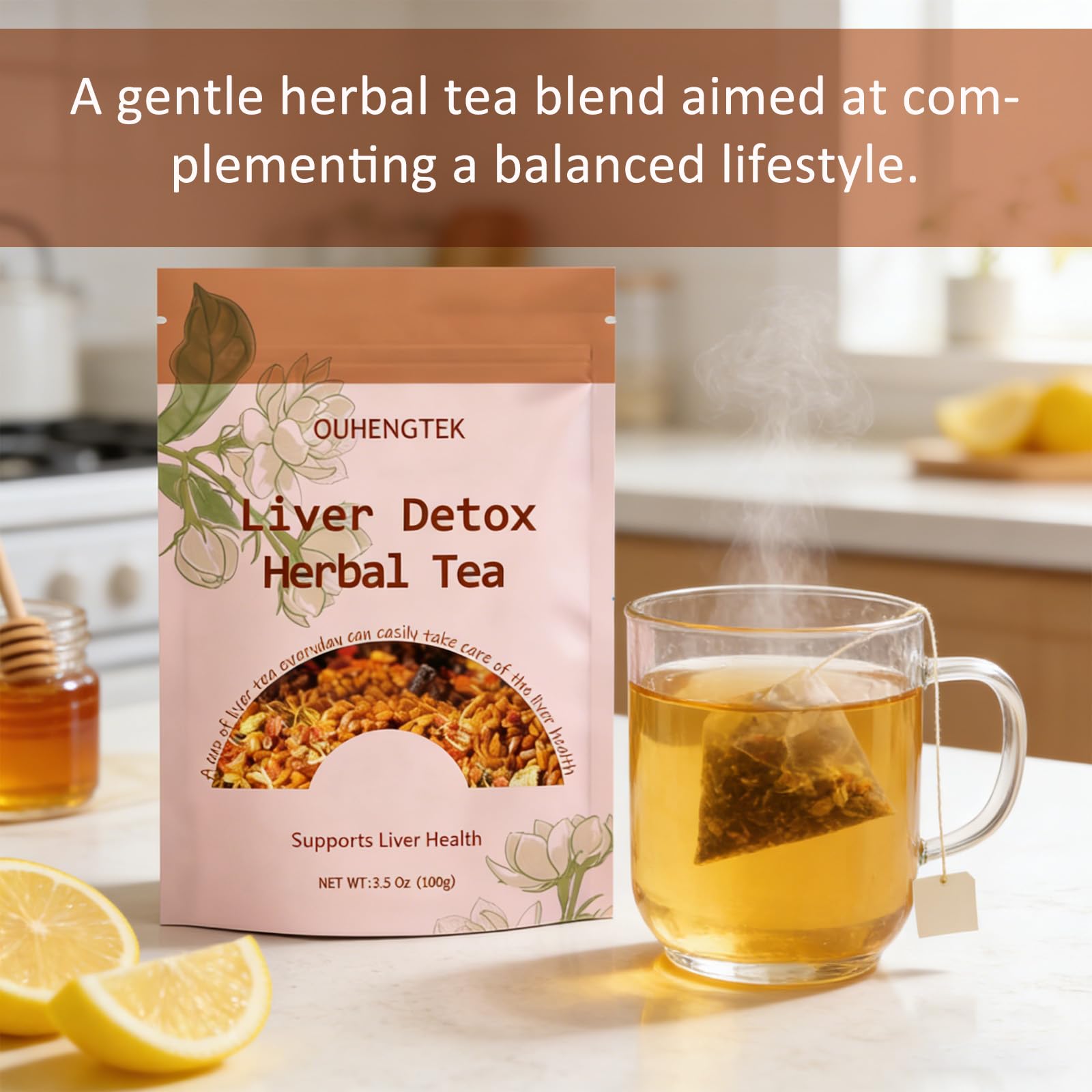 Organic Herbal Tea: Milk Thistle Dandelion Chrysanthemum & Goji Blend, 8 Natural Ingredients for Daily Wellness, Caffeine-Free, Loose Leaf Tea