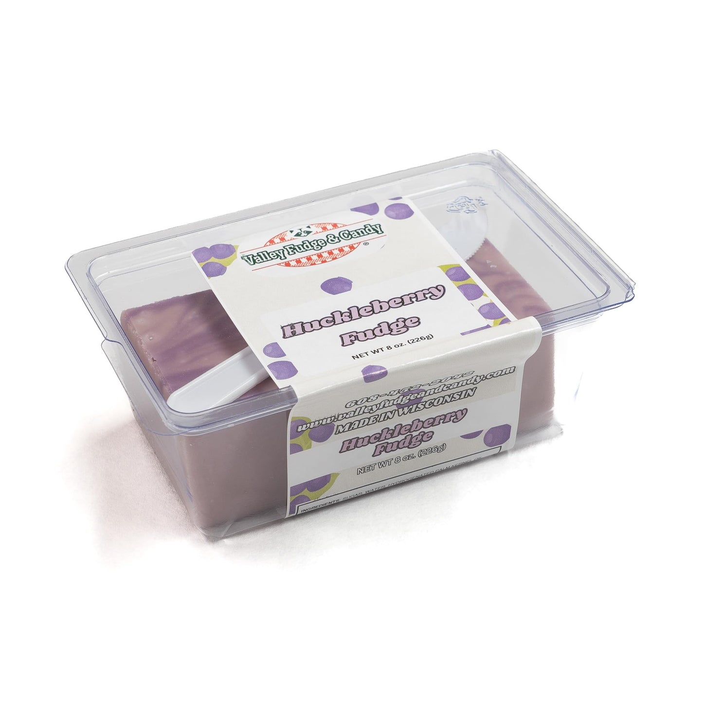 Valley Fudge, Huckleberry, Fresh Artisan Fudge, Real Butter, Real Butter, Gourmet Candy, Half Pound Package