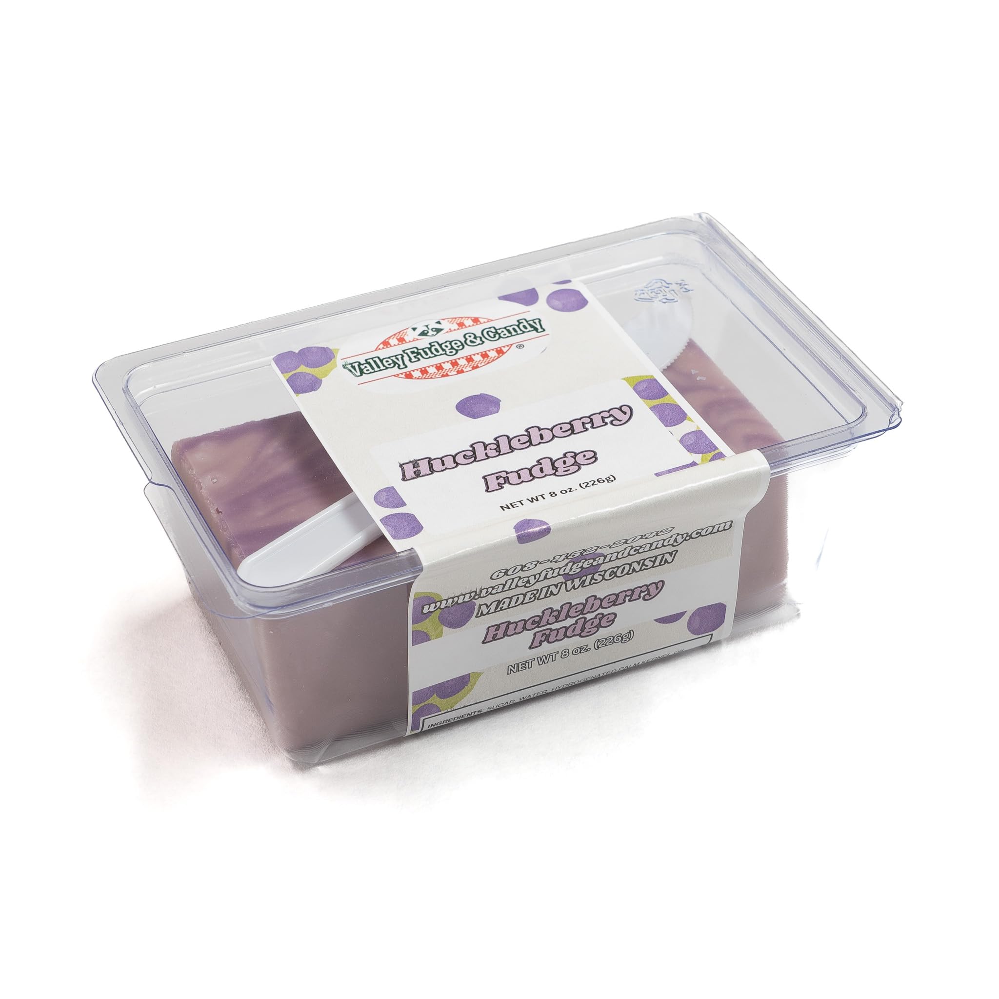 Valley Fudge, Huckleberry, Fresh Artisan Fudge, Real Butter, Real Butter, Gourmet Candy, Half Pound Package