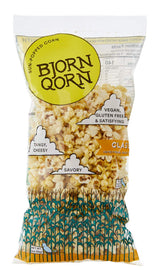 BjornQorn 12-Pack (Classic) Popcorn - Vegan & Gluten Free-Savory, Cheesy, Umami - (12 3oz bags)