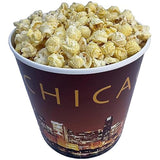 Signature Popcorn, 1-Gallon Gold Chicago Skyline Reusable Plastic Bucket Tin, Butter, Gourmet Popcorn Snack, Gluten Free - Gift