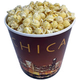 Signature Popcorn, 1-Gallon Gold Chicago Skyline Reusable Plastic Bucket Tin, Butter, Gourmet Popcorn Snack, Gluten Free - Gift