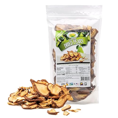 Sunrise Fresh Dried Fruit Company Unsweetened No Sugar Added No Preservative No Sulfur Dried California Pears, 1 lb Resealable Bag