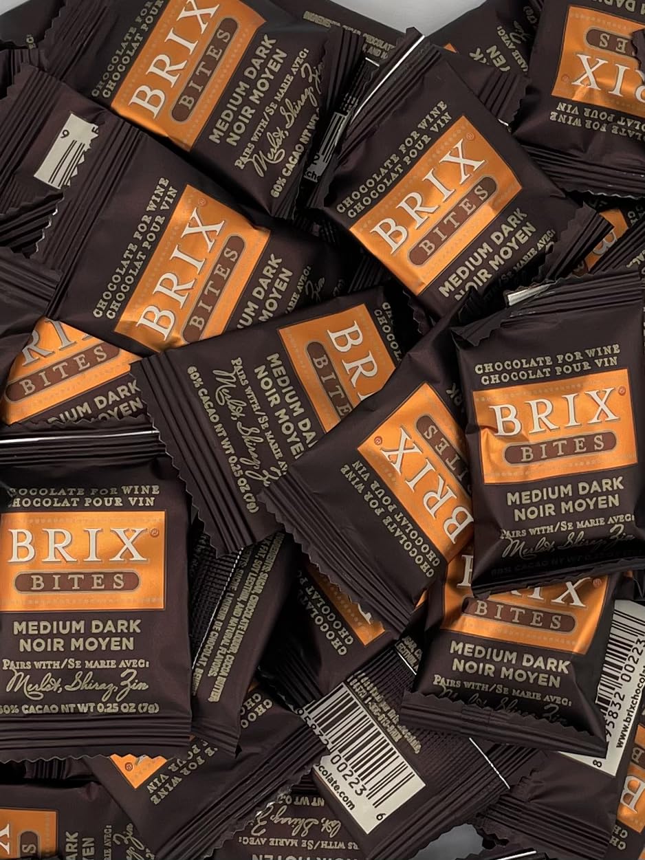 Brix Chocolate For Wine Brix Bites Assorted Bites, Premium Wine Pairing Collection, 3 Pack, 24 Pieces