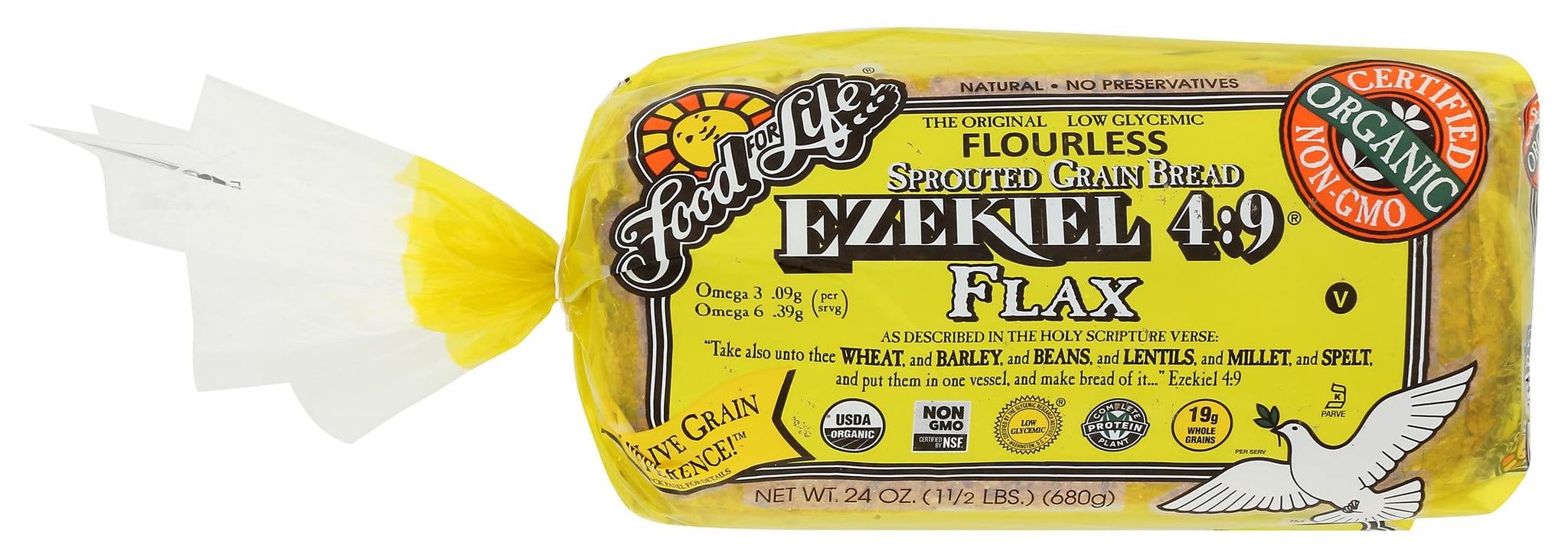 Food for Life Organic Ezekiel 4:9 Flax Bread, 24 OZ