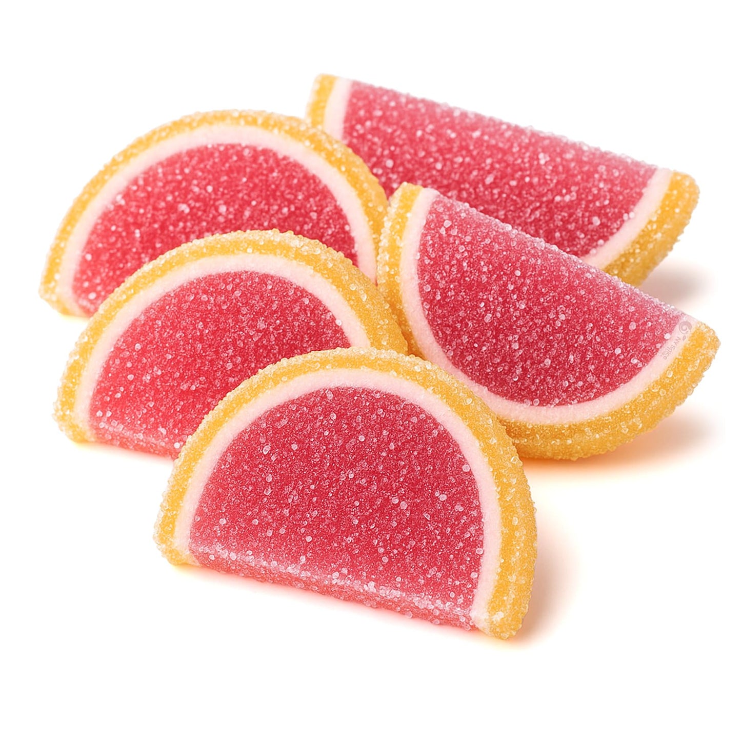 NY Spice Shop Pink Grape Fruit Slices Candy - 8 Ounce Citrus Flavor Chewy Jelly Fruit Slices Candy - Old Fashioned Sliced Pink Grape Fruits Gummies