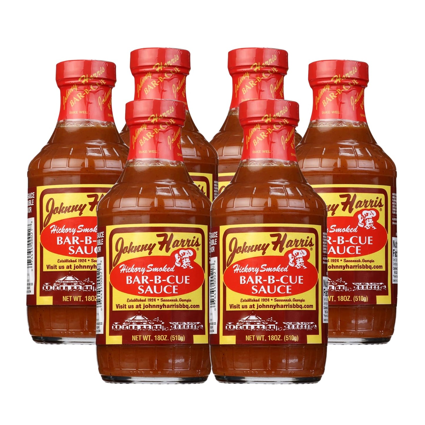 Johnny Harris Hickory Smoked Bar-B-Cue Sauce, Authentic Hickory Smoke BBQ Sauce, Hickory Grilling, Smoked Pork Barbecue Condiment, Gluten-Free