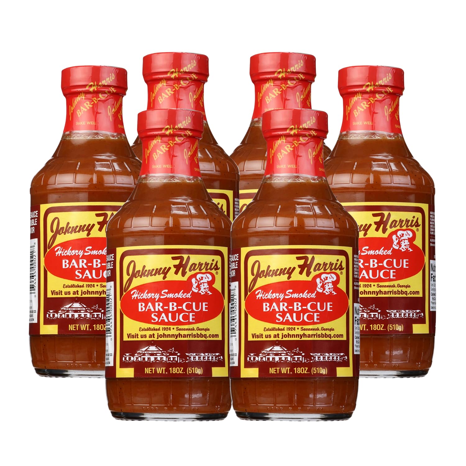 Johnny Harris Hickory Smoked Bar-B-Cue Sauce, Authentic Hickory Smoke BBQ Sauce, Hickory Grilling, Smoked Pork Barbecue Condiment, Gluten-Free