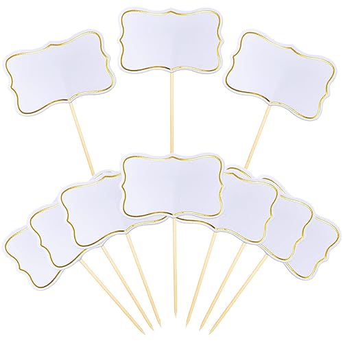 56 PCS White Cheese Markers Cake Topper Toothpick Cupcake Toppers for Charcuterie Board Buffet Labels Blank Toothpick Flags Appetizer Signs Cupcake