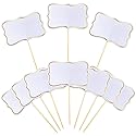 56 PCS White Cheese Markers Cake Topper Toothpick Cupcake Toppers for Charcuterie Board Buffet Labels Blank Toothpick Flags Appetizer Signs Cupcake